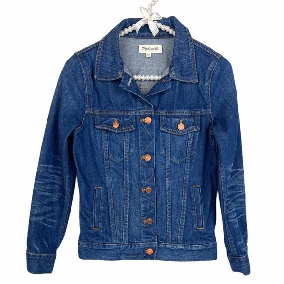NWOT Madewell Premium Denim Jacket In Briarwood Wash Size XXS The Jean